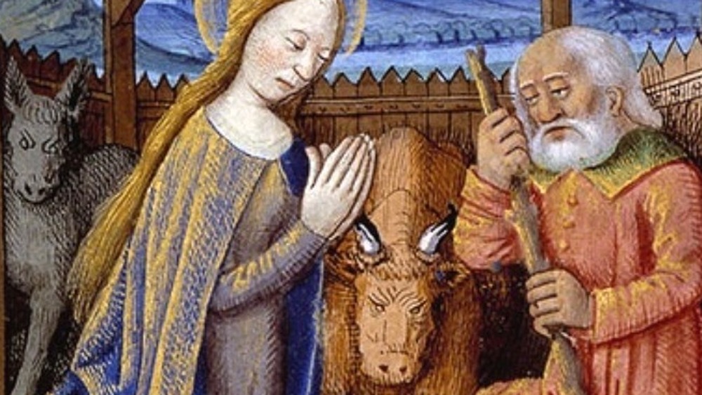 the nativity with ox and ass