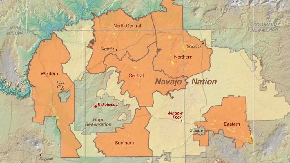 Map of abandoned Uranium Mines and the Navajo Nation