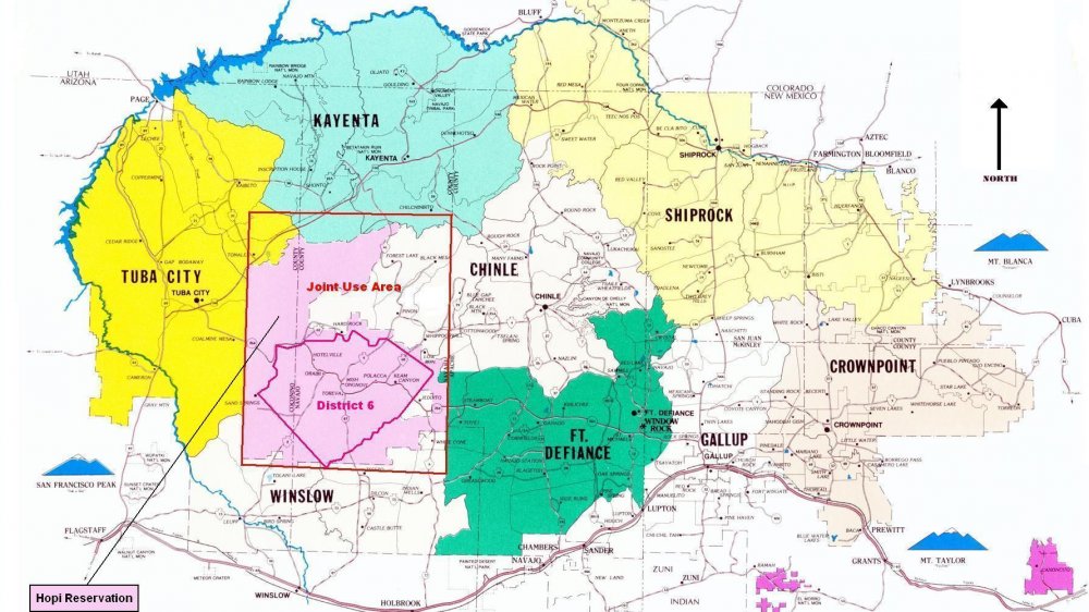 Map of the Hopi reservation in Navajo Nation