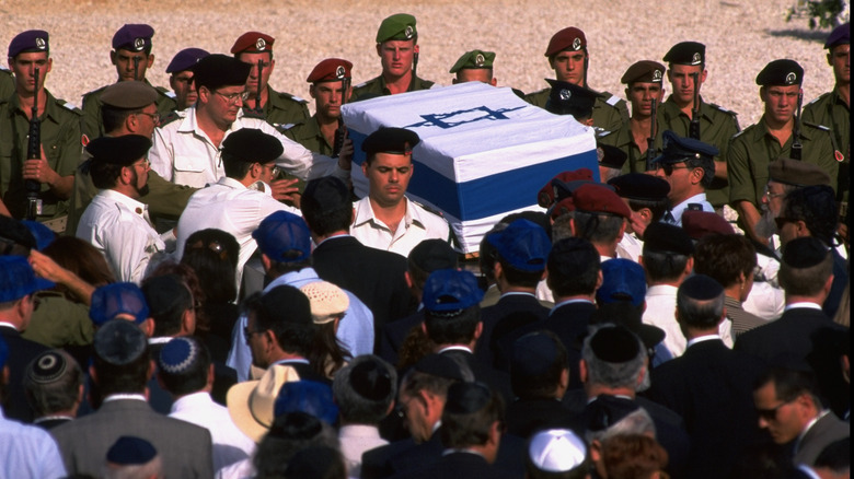 Yitzak Rabin coffin funeral