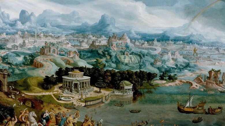 Panorama with the Abduction of Helen Amidst the Wonders of the Ancient World, Maerten van Heemskerck, 1535