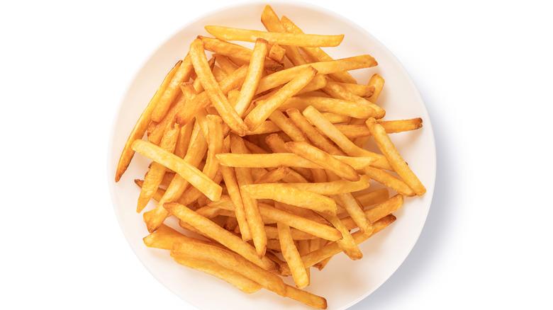 a plate of french fries