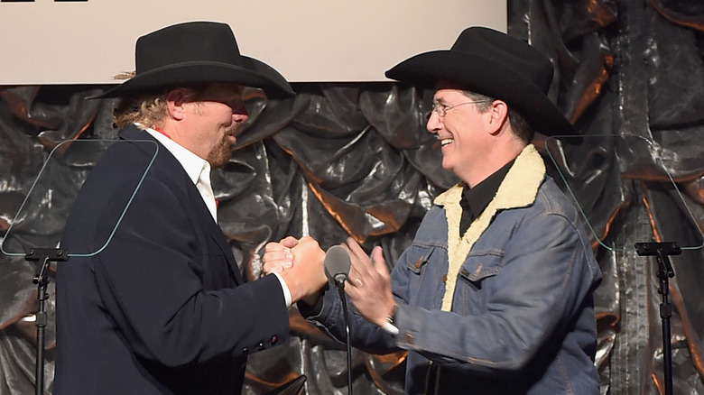 Stephen Colbert inducts Toby Keith into the Songwriters Hall of Fame