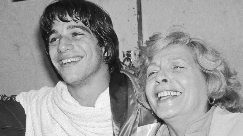 Tony Danza laughing with mother