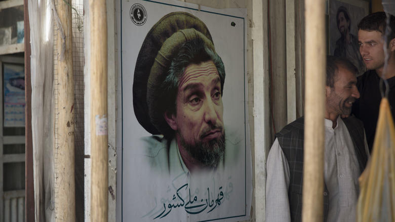 Portrait of defense minister Ahmed Shah Massoud