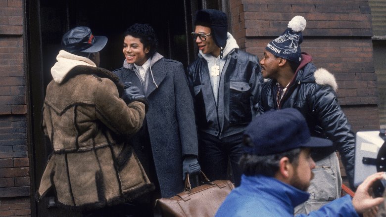 Wesley Snipes and Michael Jackson on the set of Bad