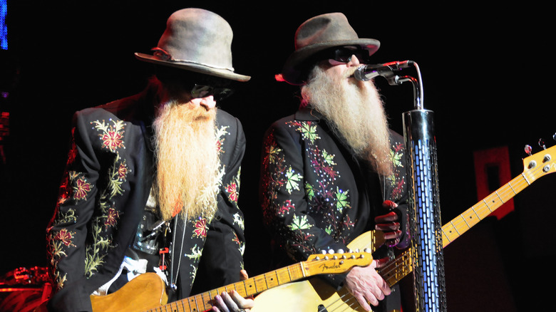 Billy Gibbons and Dusty Hill of ZZ Top on stage