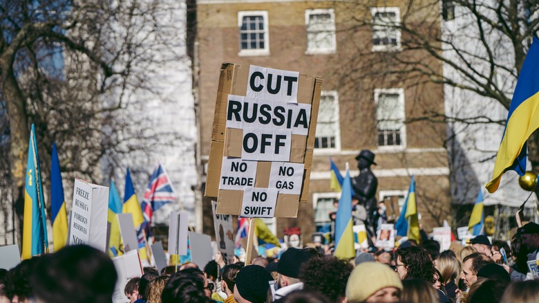 Ukraine war protestors in London