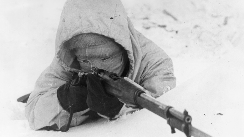 Finnish sniper aiming
