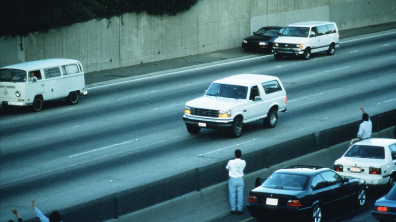 Still of the O.J. Simpson car chase