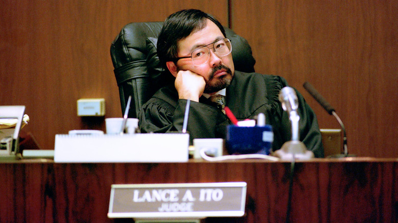 Judge Lance Ito head on fist in court