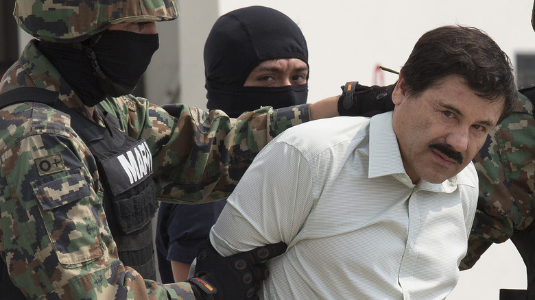 Joaquín "El Chapo" Guzmán being arrested