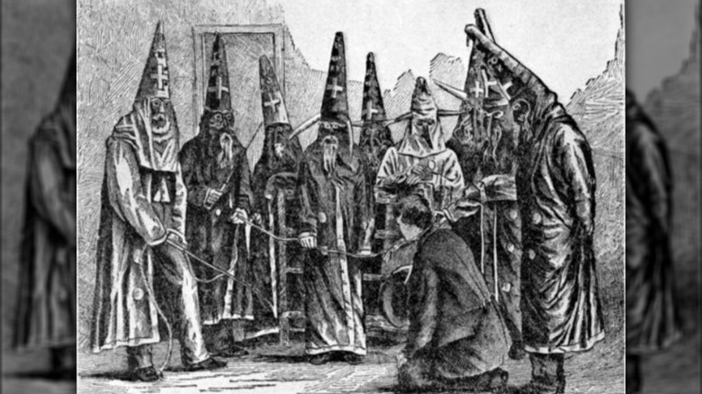 illustration of KKK activities and costumes in 1870