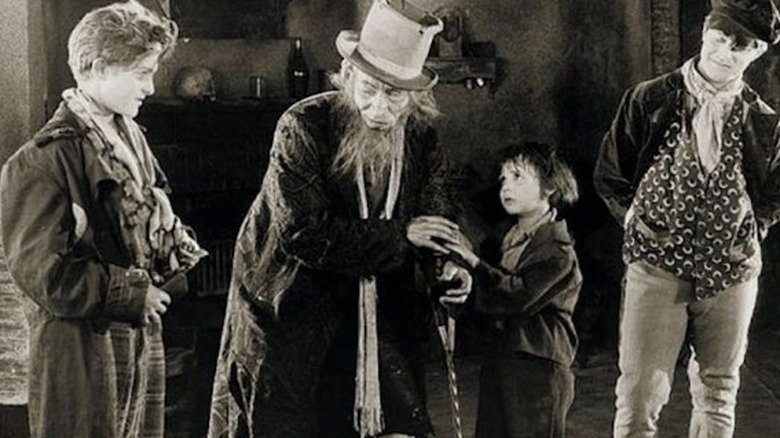 Jackie Coogan and Lon Chaney in "Oliver Twist" 1922