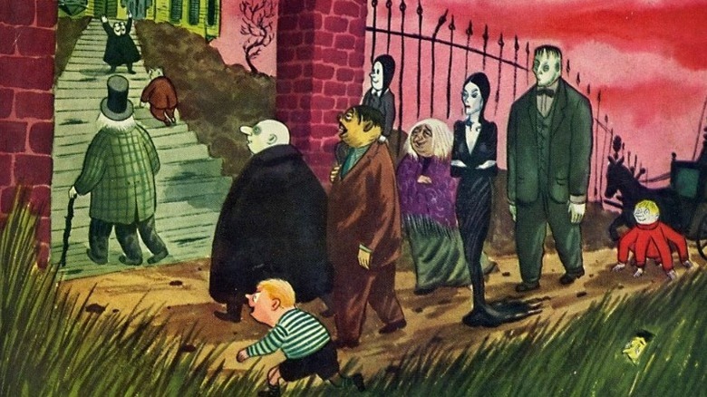 Detail from the cover of Charles Addams' "Monster Rally"