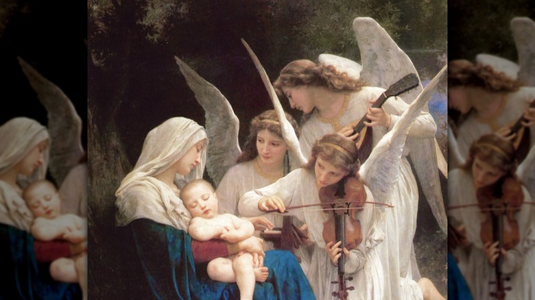 angels serenade Mary and Jesus
