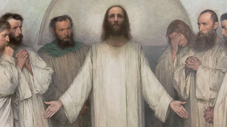 paint Jesus and apostles