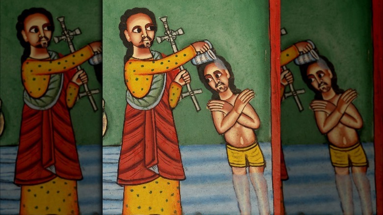 Depiction of Baptism of Jesus by John the Baptist 