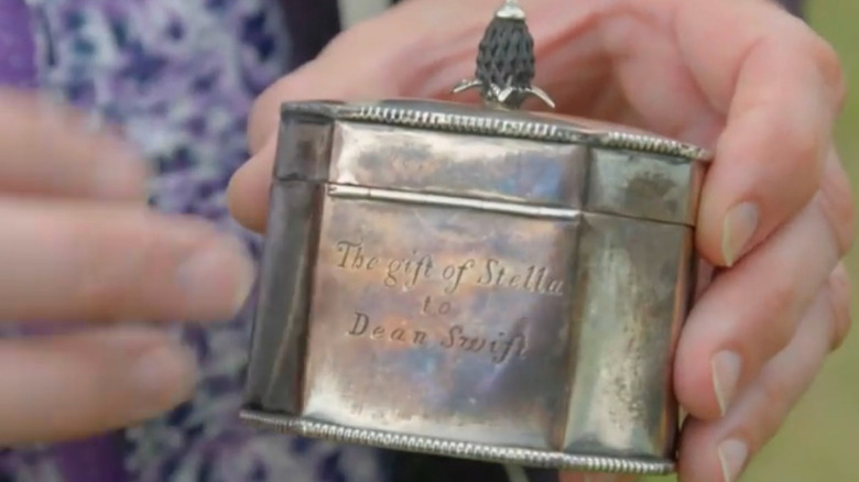 silver box with inscribed message