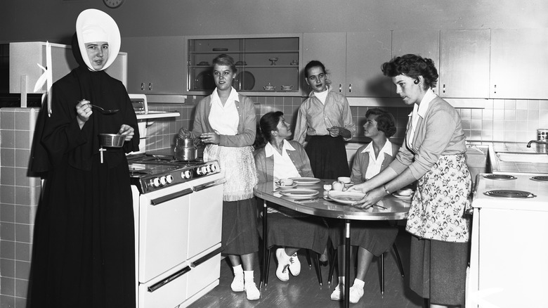 Home ec at Providence High School, Burbank Il, 1950
