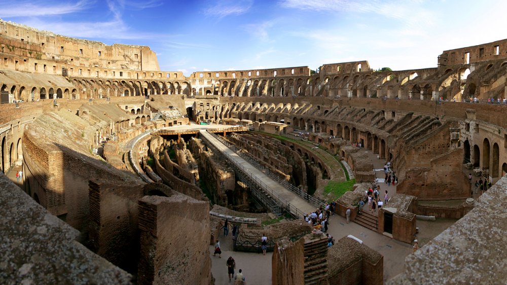 The interior of the Colosseum, built like a stadium 