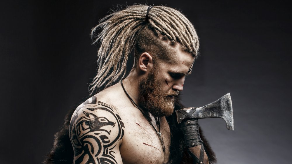 Viking man with dreadlocks 