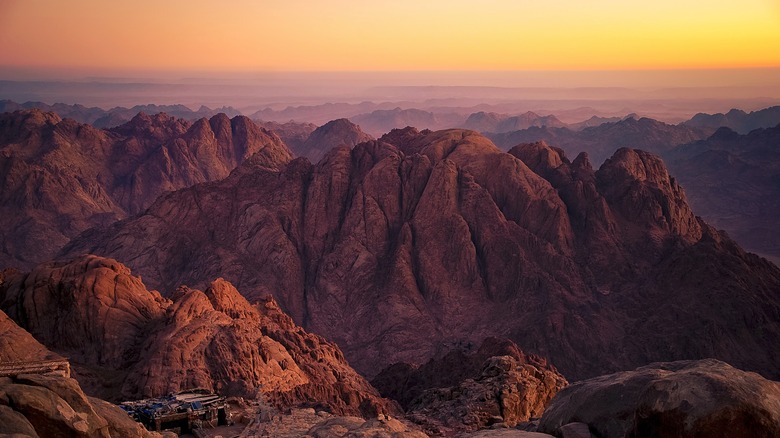  Mount Sinai in Egypt uner sunset light