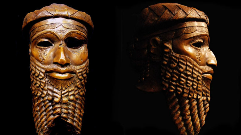 carved Mask of Sargon of Akkad with beard