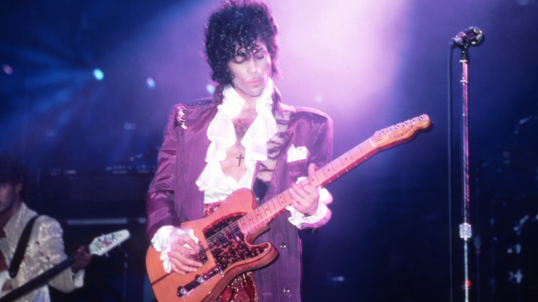 Prince performing on the Purple Rain tour