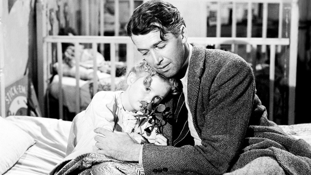 Karolyn Grimes and James Stewart in It's A Wonderful Life, 1946