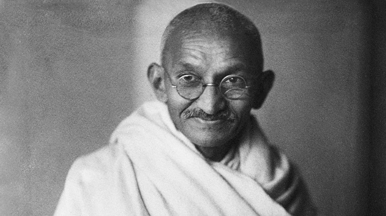 Gandhi posing for photo