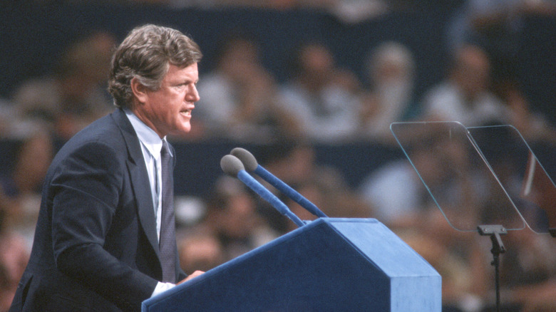 Ted Kennedy giving a speech