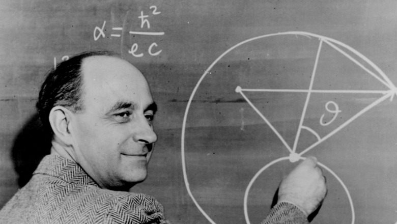 Enrico Fermi at the blackboard