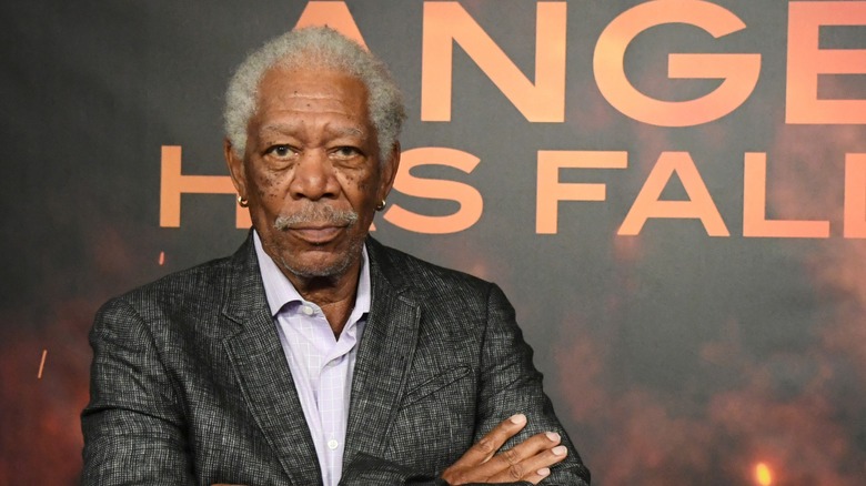 Morgan Freeman with arms folded