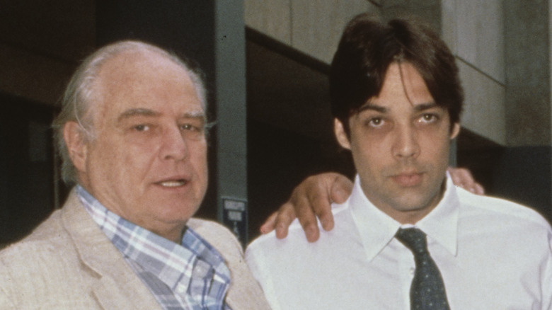 Marlon Brando stands by his son Christian ahead of the latter's murder trial