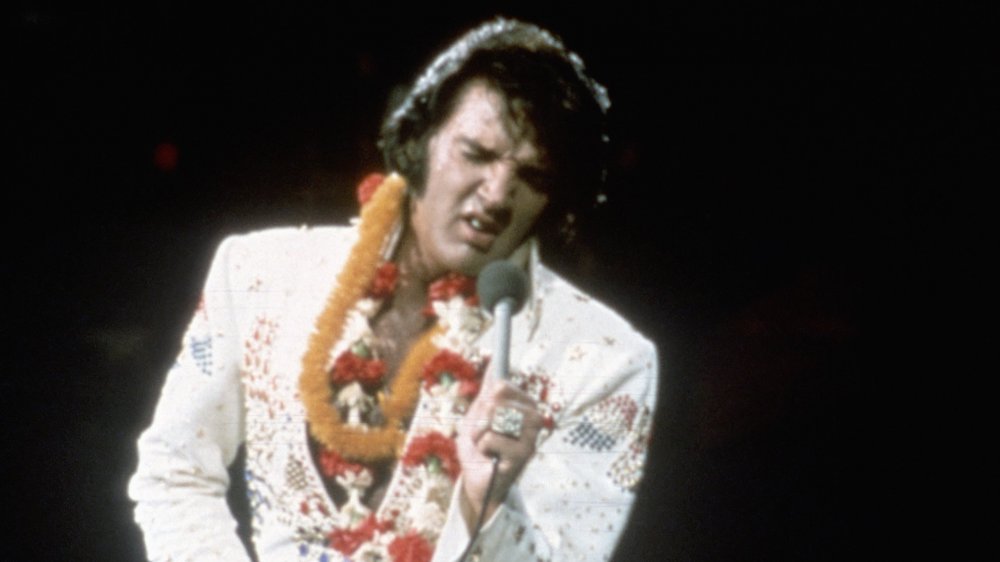 Elvis Presley performs in Hawaii in the early 1970s