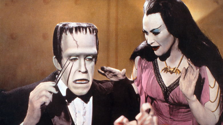 Fred Gwynne and Yvonne De Carlo as "The Munsters"