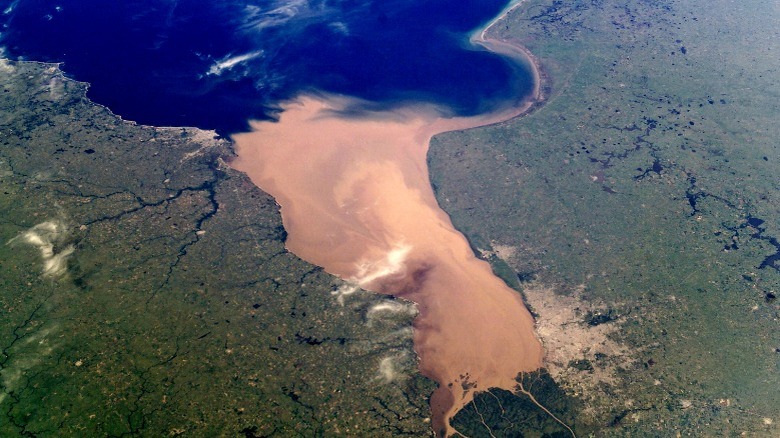 NASA astronaut photograph of the Río de la Plata estuary