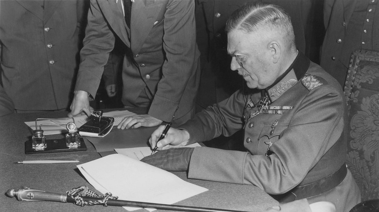 Wilhelm Keitel signs surrender terms