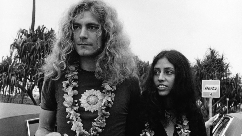 Robert Plant and his wife Maureen outside