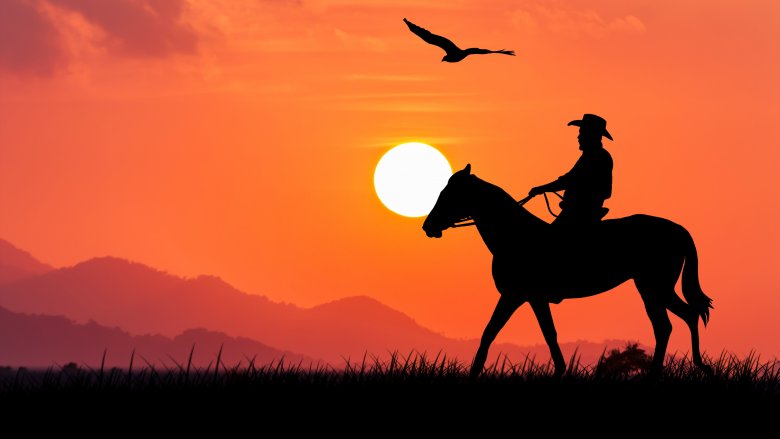 cowboy at sunset