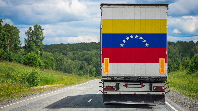 Truck painted with Venezuelan flag 