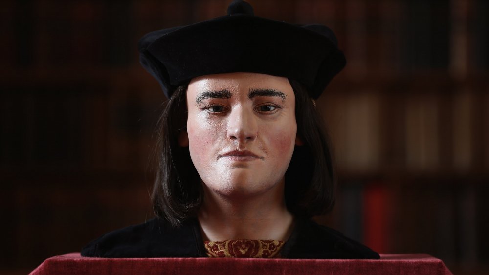 A facial reconstruction of King Richard III is unveiled by the Richard III Society on February 5, 2013 in London, England. After carrying out a series scientific investigations on remains found in a car park in Leicester, the University of Leicester announced yesterday that they were those of King Richard III. King's Richard III's remains are to be re-interred at Leicester Catherdral.