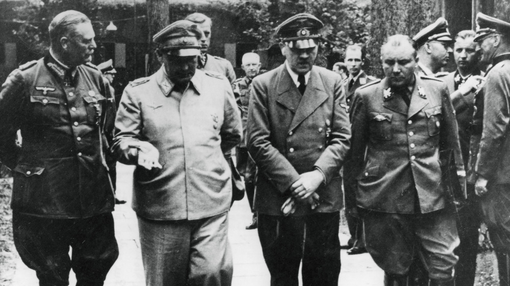 Hitler and senior Nazis, July 1944. The photograph was taken six days after the attempt on Hitler's life. 