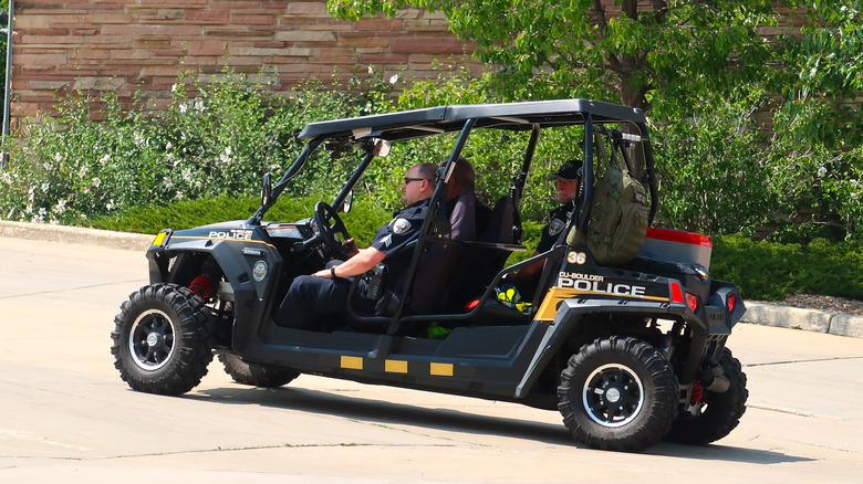 CU Boulder police in buggy