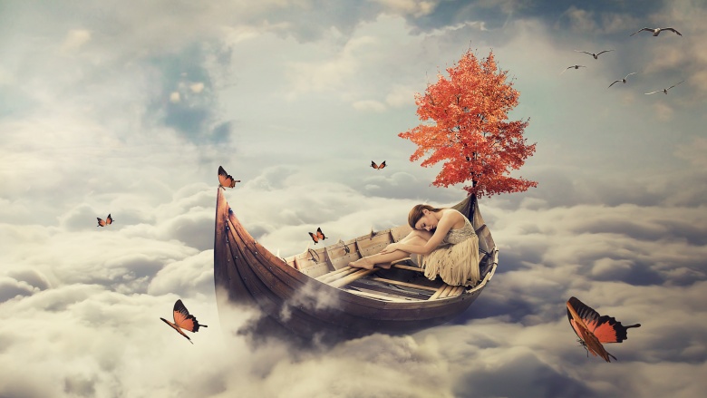 dreaming sailing through clouds