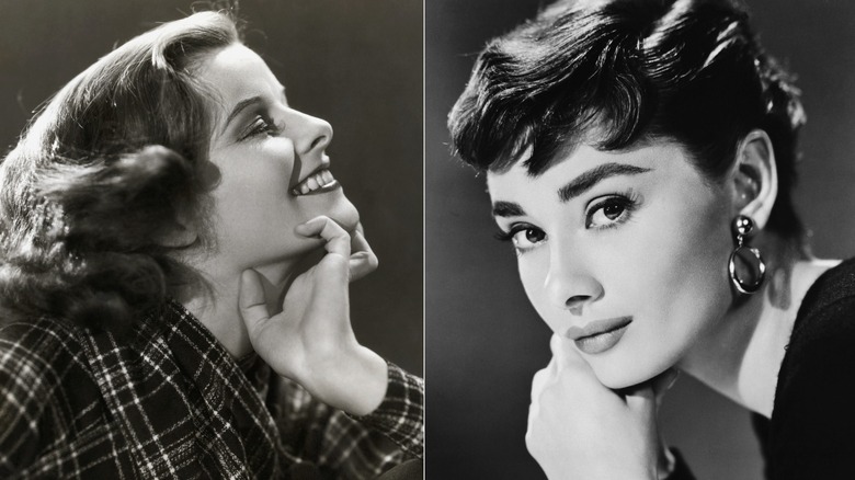 Katharine Audrey Hepburn hand chin