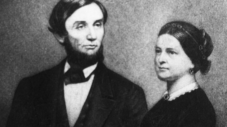 Abraham and Mary Todd Lincoln 1800s illustration