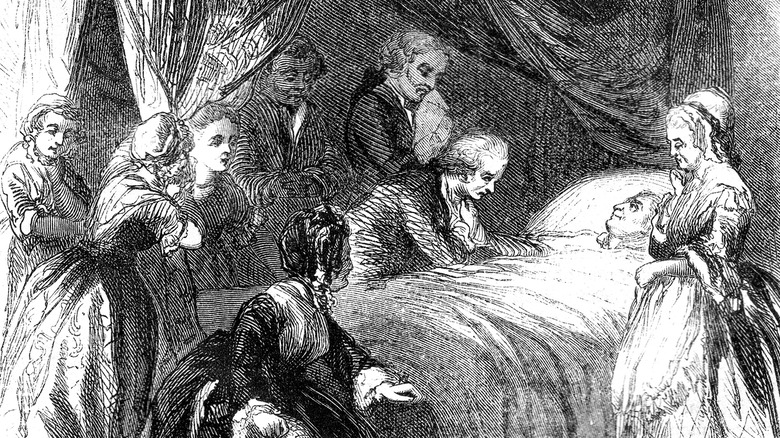 George Washington on deathbed illustration