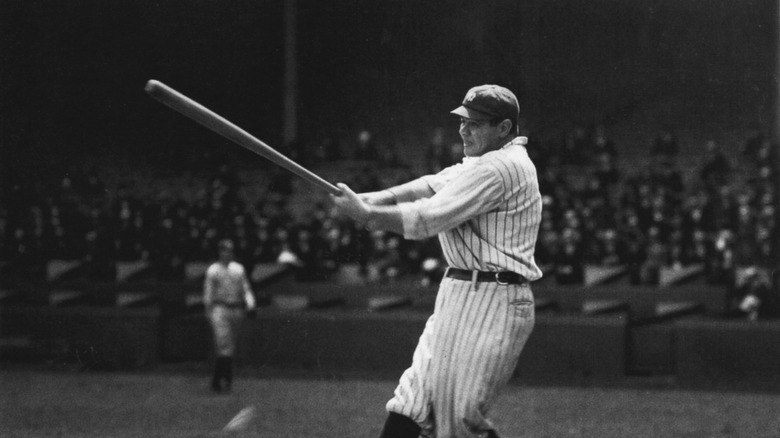 Babe Ruth swinging bat